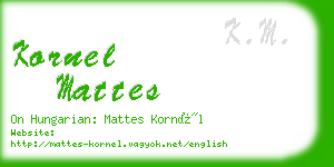 kornel mattes business card